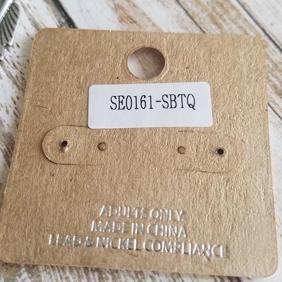 Silver turquoise  earrings - Picture 4 of 7